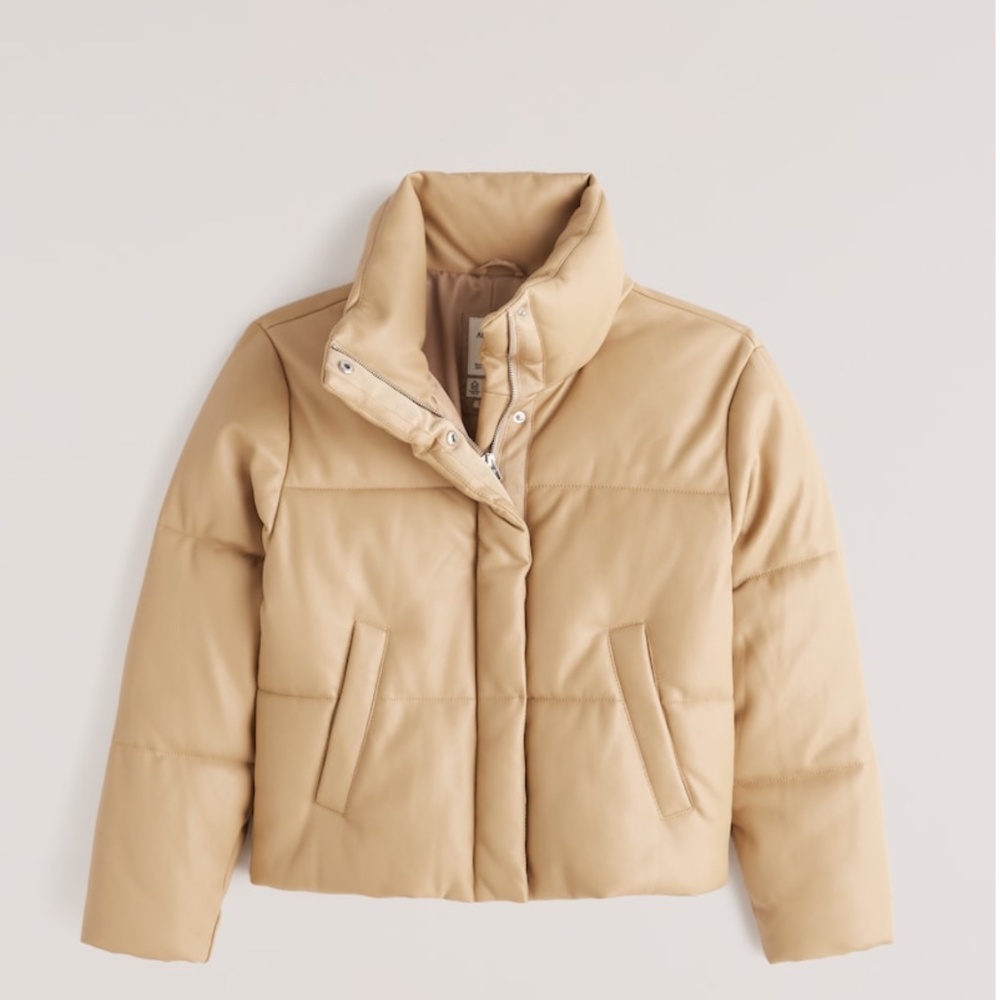 A&F Vegan Leather Mini Puffer